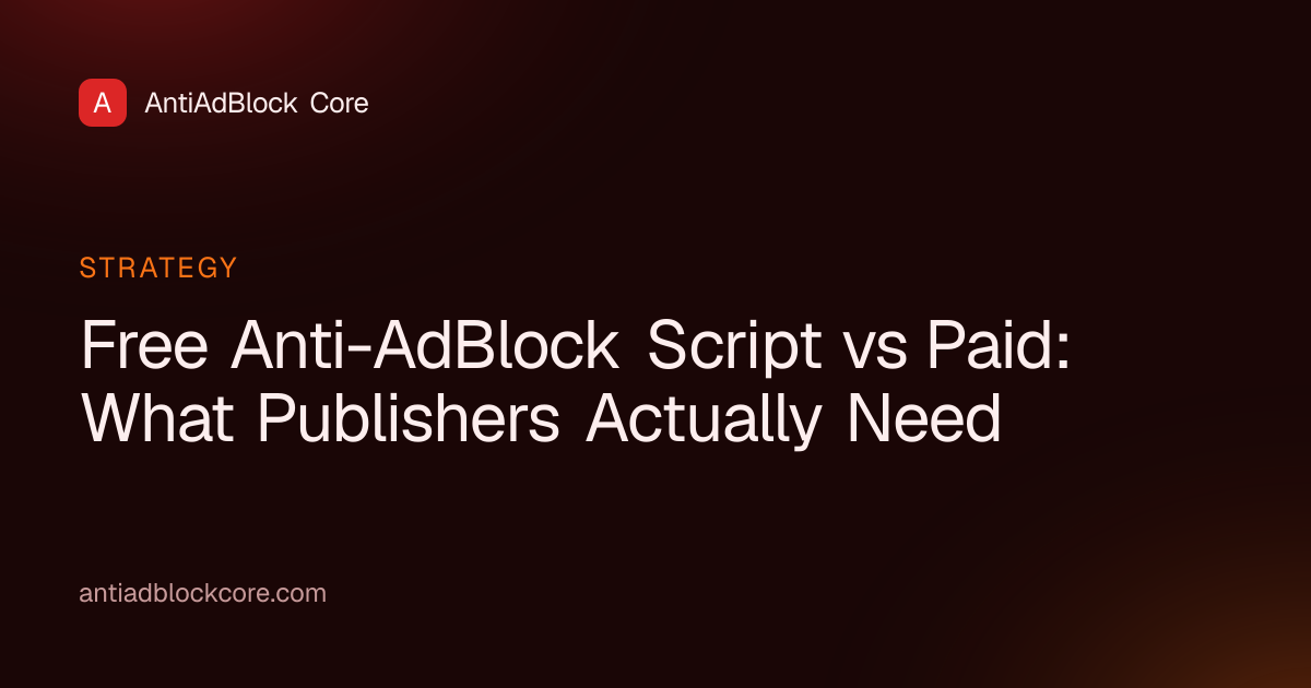 Free Anti-AdBlock Script: What Publishers Need to Know